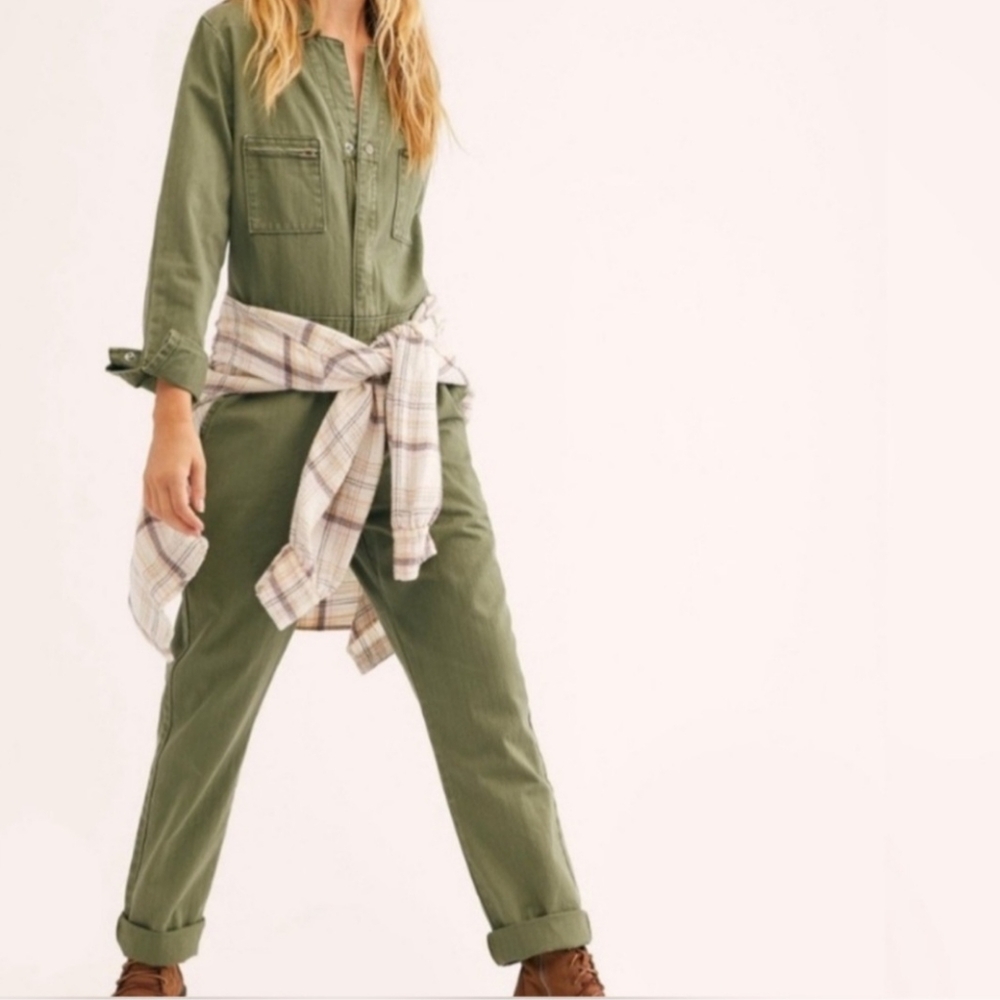 NWT Lee Women's Vintage Modern Union-Alls Olive Jumpsuit Coveralls